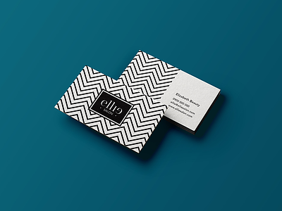 Ellie Salon business card black businesscard embossed geometrics idea simple zigzag
