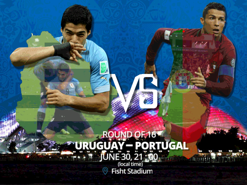 Uruguay Vs Portugal after effects animation argentina fifa football gif logo animation motion graphics round of 16 uruguay wordl cup