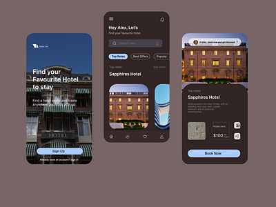Hotel App app design mobile ui
