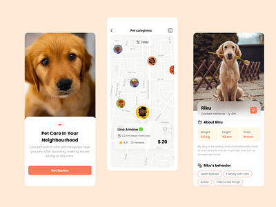 Pet Care App app care design pet care ui