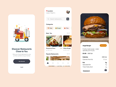 Food Delivery App app design food mobile ui