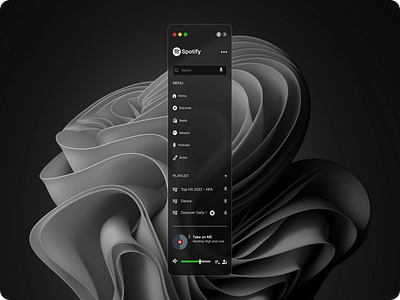 Sidebar Navigation Glass - Spotify Music. design music sidebar spotify ui