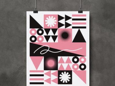 Geometric abstract poster bauhaus destijl minimalistic poster poster design