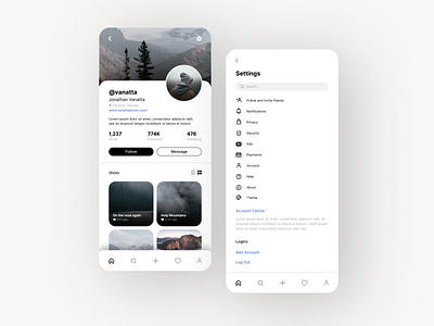 Profile & User Settings app dailyui design minimal profile settings ui user