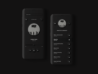Music Player app dailyui design linkinpark music player