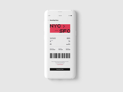 Boarding Pass app boarding pass dailyui dailyui024 design ui