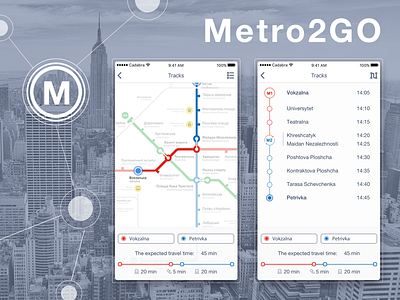 Metro2Go business cadabra clear flat ios light navigation social subway transport ui ux