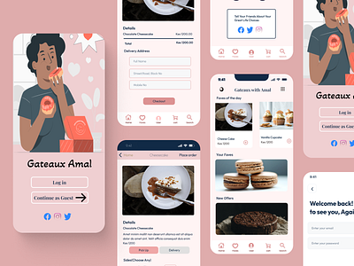 Local bakery store shopping app design ui