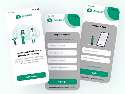 Doctor Consultation App design graphic design ui ux