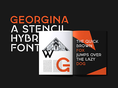 Georgina - A Free Stencil Hybrid Font