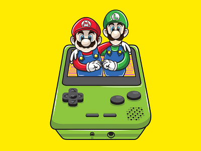 Bros! artwork gameboy illustration luigi mario nintendo supermario vector videogame