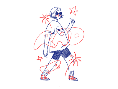 RAD 🤙 cool cool girl girl with sunglasses illustration pencil illustration rad skater skater girl