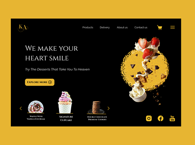 Dessert shop website design figma graphic design illustration ui ux
