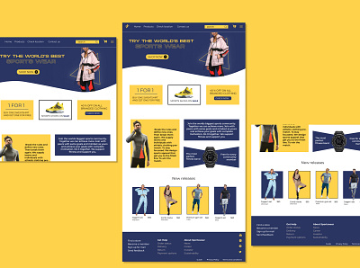 Sportswear webpage branding design figma graphic design illustration ui ux