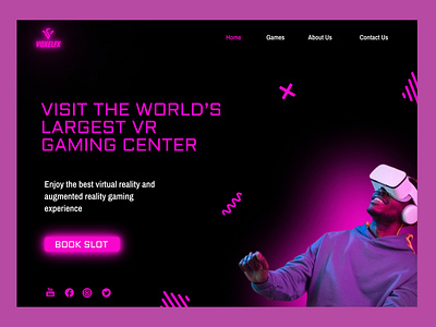 VR Gaming webpage branding design figma graphic design illustration typography ui ux vector