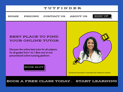 Online tutoring webpage design figma graphic design illustration typography ui ux
