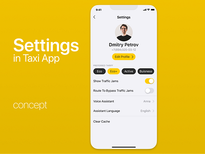 Settings Page | Daily UI #7 account app concept design graphic design ios ios kit settings taxi ui