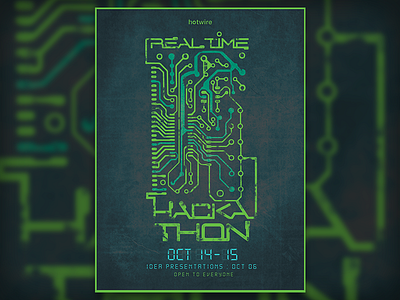 Real Time Hackathon Identity design poster