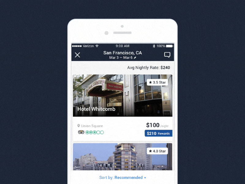 Mobile Hotel Details Page business hotel native results travel travelbank ui ux