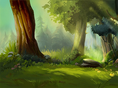 Gatorade - Forest Jamboree with Tiger Woods - Background animation illustration