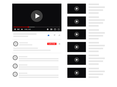 Youtube video player template. business channel design graphic design illustration interface multimedia ui ux video player youtube