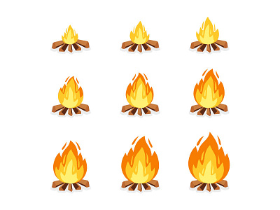 Fire sprites animation background bonfire burning business camp campfire cartoon design explosion fire flames frames game illustration sprite torch typography