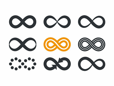 Infinity symbols cyclicity design icon illustration infinity microstock repetition symbol typography unlimited