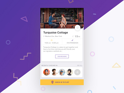 Details Screen - iOS apps card checkin confetti dating details ios social ui ux