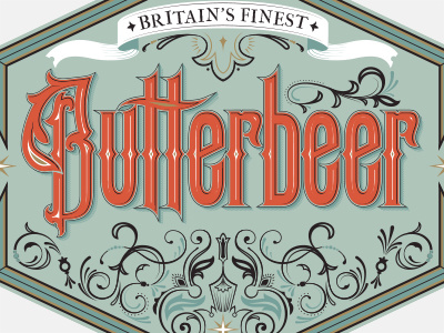 Butterbeer Label beer butterbeer design graphic design harry potter label typography