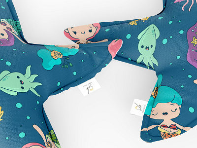 Baby Pillow Design | Pattern design branding cute cute pattern design graphic design illustration mermaid pattern pattern pattern design product design