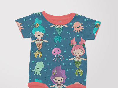 Cute Pattern Design for Baby clothing branding cute cute illustrations cute patterns design graphic design illustration mermaid pattern pattern design patterns product design