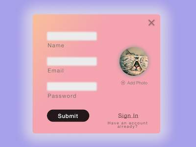001 - Sign Up 001 daily dailyui first first shot modal signup sketch