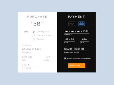 002 - Credit Card Checkout Page 002 checkout credit card daily dailyui minimal modal sketch