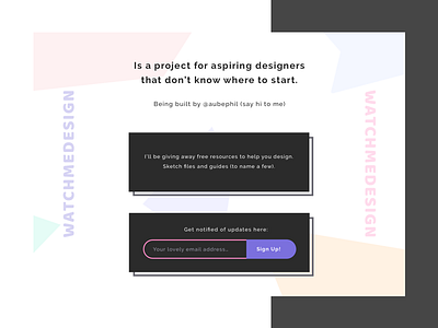 Watchmedesign - landing page design first landing page launching soon ui watchmedesign
