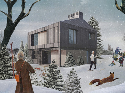 HOMSTA architecture archviz collage illustration photoshop visualization winter
