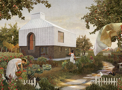 HOMSTA (GARDEN) architecture archviz collage garden illustration photoshop summer visualization