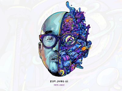 RIP Master Kim jung gi colorful design graphic design illustrate illustration nature portrait vector