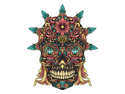 Sugar skull god. sugar skull illustration love skull vector