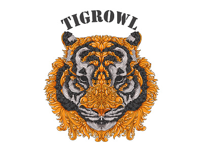 Tiger Illustration (Commissioned) dark florals love nature tiger vector wild