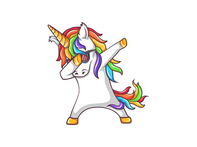Dabbing unicorn colorful dab dabbing dance love peace unicorn