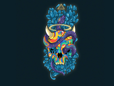 Darkness colorful design illustrate illustration love sketch skull snake
