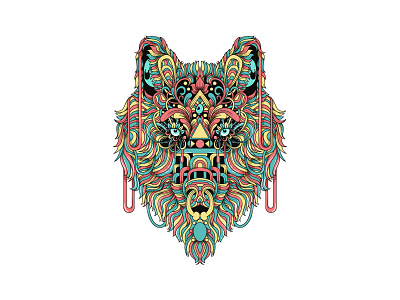 psychedelic wolf