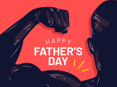 Happy Father's Day art direction bold dad father festive graphic greeting hard man modern muscles muscular silhouette vector work