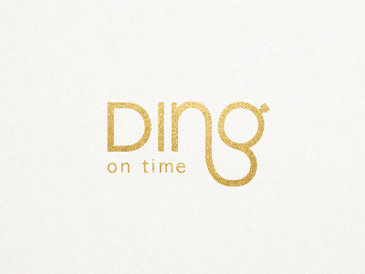 Ding branding clock design gold logo simple time watch