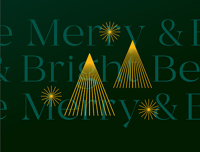 Merry & Bright! art direction bright christmas christmas greeting christmas tree design elegant graphic graphic design green joy merry christmas merry xmas modern type typography