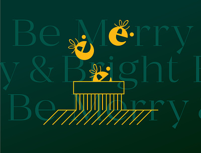 Merry & Bright! art direction bright christmas christmas greeting christmas tree design elegant graphic graphic design green joy merry christmas merry xmas modern type typography