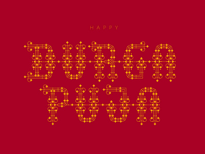 Durga Puja Card card celebration custom type durg puja festival font greetings handmade india type design typography