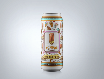 Scooped Ice Cream Soda Can Mockup branding graphic design logo packaging design