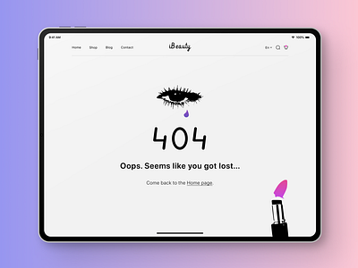 404 Page Concept 404 page beauty store branding cosmetics store dailyui design design concept illustration page does not exist page not found ui ux web design web page website