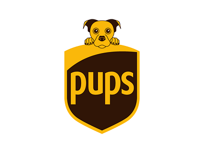 Pups animal delivery design dog icon logo patch pupper puppy remix ups